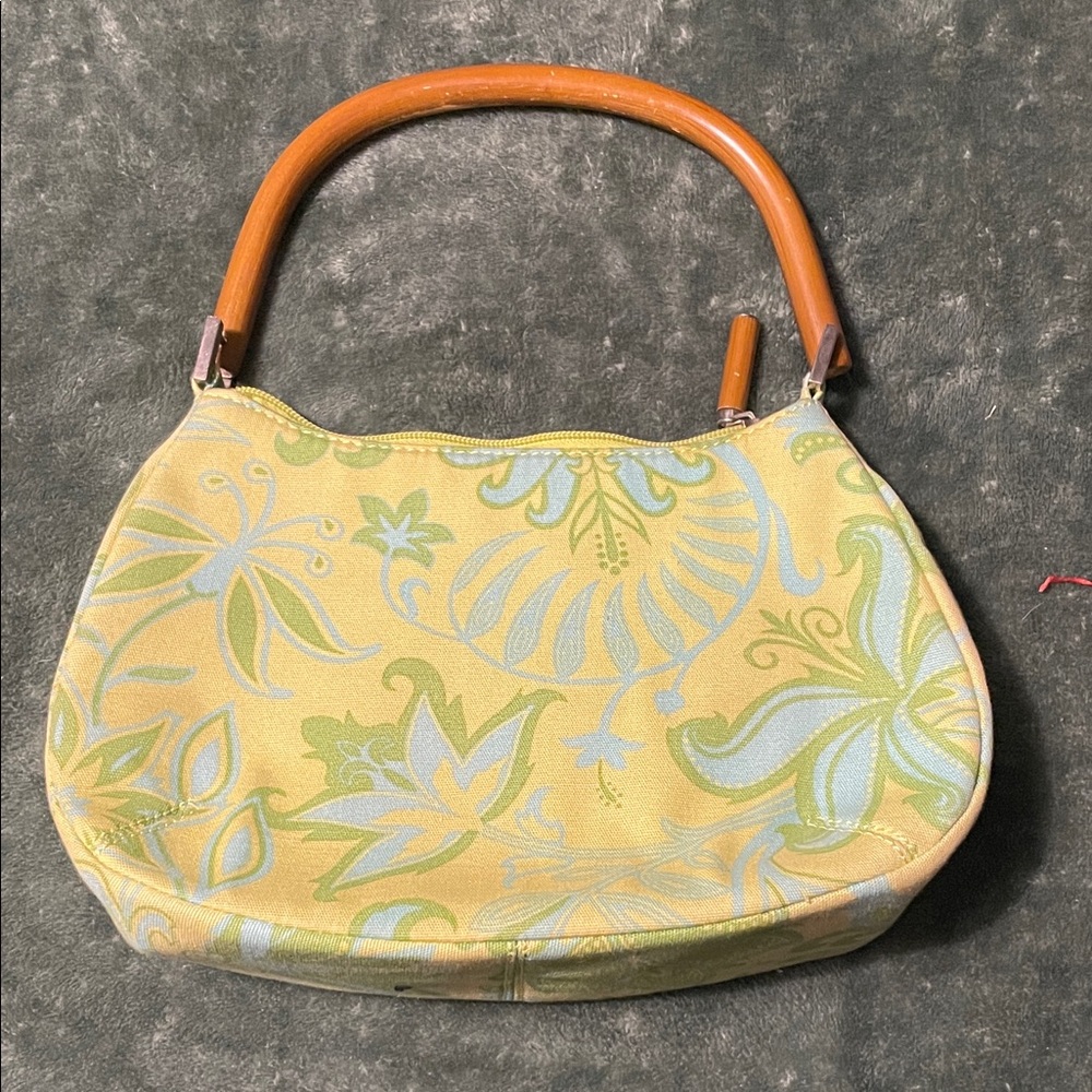 Bath & Body Works Yellow, Green, and Blue Floral Shoulder Bag